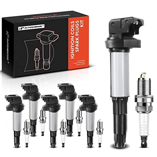 A-Premium Set of 6 Ignition Coil Pack and Iridium Spark...
