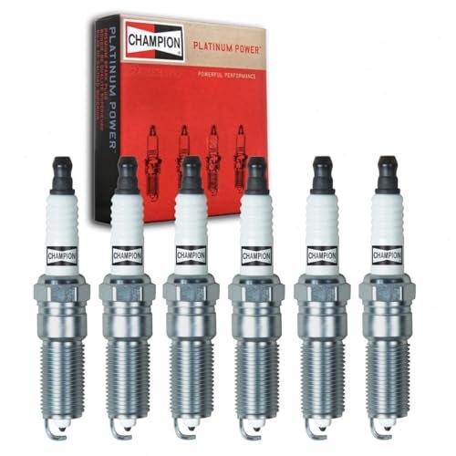 6 pc Champion Platinum Spark Plugs compatible with...