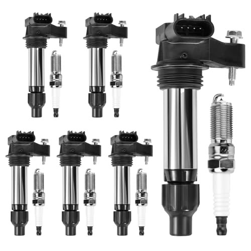 Ignition Coil and Iridium Spark Plugs Compatible with Chevy...