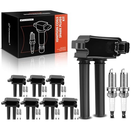 A-Premium 8x (Black) Ignition Coil Pack and 16x Iridium...