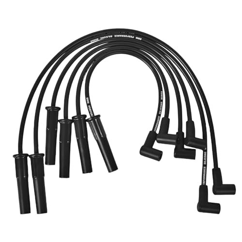RLP Silicone Spark Plug Wires Set 8.0mm 6 Wires Black...