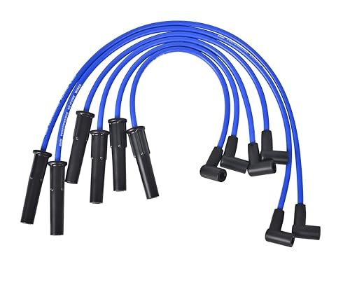RLP Silicone Spark Plug Wires Set 8.0mm 6 Wires Blue...