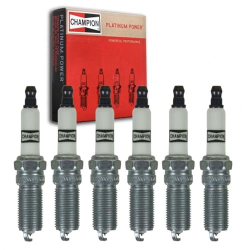 6 pc Champion Platinum Spark Plugs compatible with Ford...