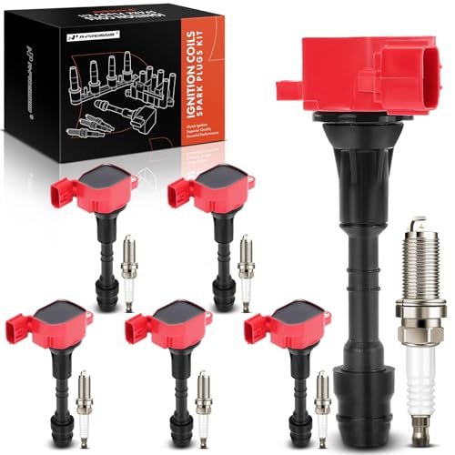 A-Premium (Red) Set of 12 Ignition Coil Pack and Iridium...