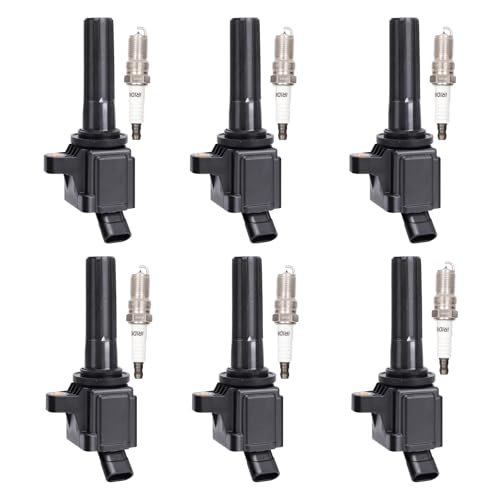 Set of 6 Ignition Coil Pack and Spark Plugs Fits...