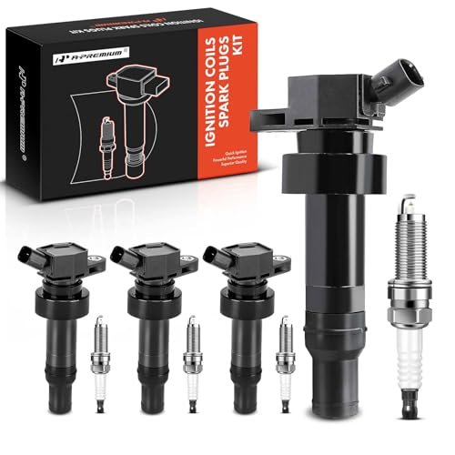 A-Premium Set of 4 Ignition Coil Pack and Iridium Spark...