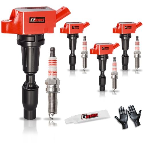GBTAD Set of 4 Upgraded Ignition Coil Pack and Iridium...