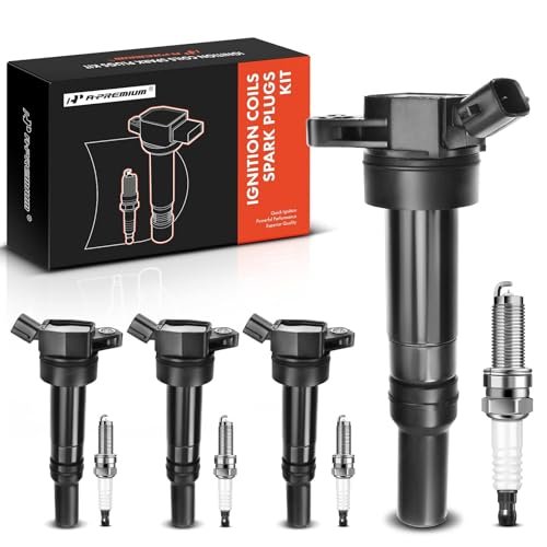 A-Premium Set of 4 Ignition Coil Pack (2-pin) and Iridium...