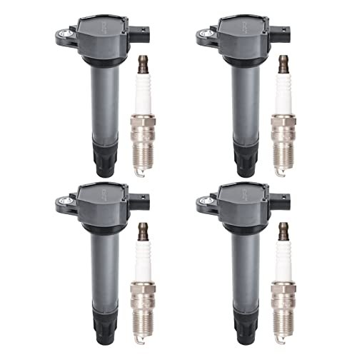 Set of 4 Ignition Coil Pack and Spark Plugs Fits...