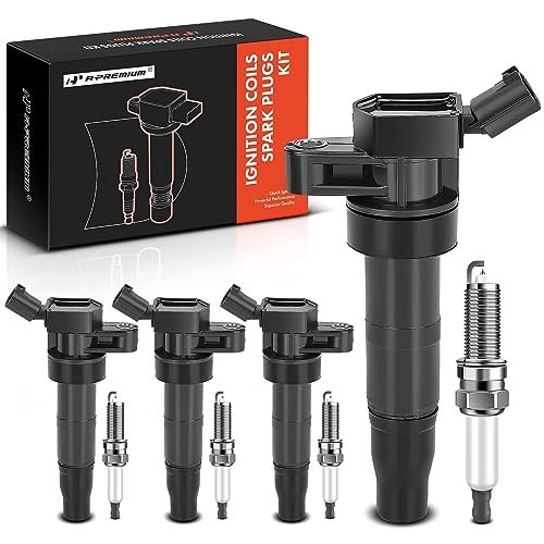 A-Premium Set of 4 Ignition Coil Pack and Iridium Spark...