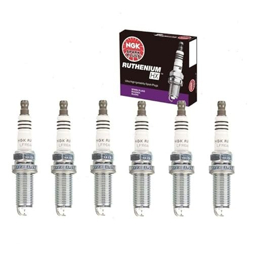 6 pc NGK Ruthenium HX Spark Plugs compatible with Lexus...