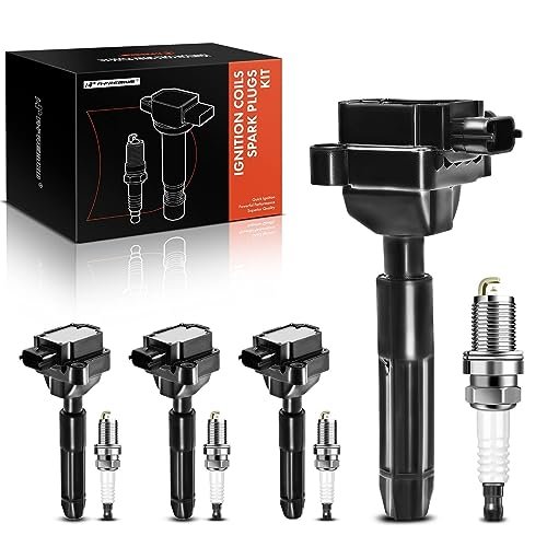 A-Premium Set of 4 Ignition Coil Pack and Iridium Spark...