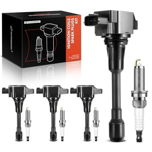 A-Premium Set of 4 Ignition Coil Pack and Iridium Spark...