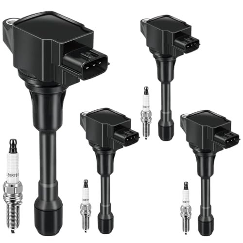 Set of 4 Ignition Coil Pack & Spark Plugs FIT...