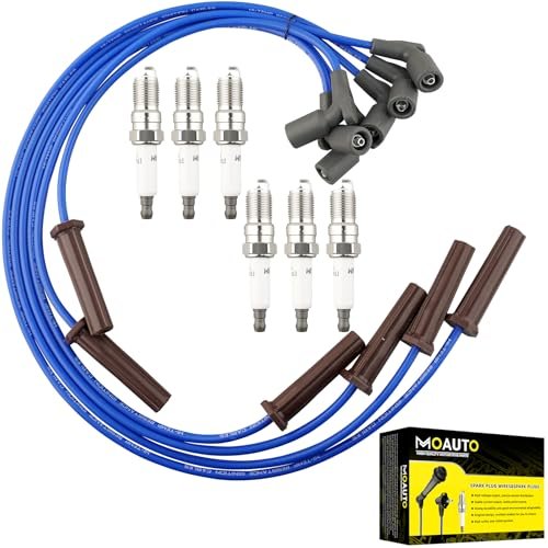 MOAUTO Set of 6 PCS Iridium Spark Plugs with Wire...