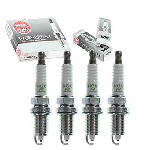 4 pc NGK V-Power Spark Plugs compatible with Honda Accord...
