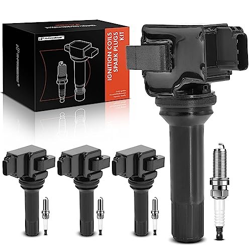 A-Premium Set of 4 Ignition Coil Pack and Iridium Spark...