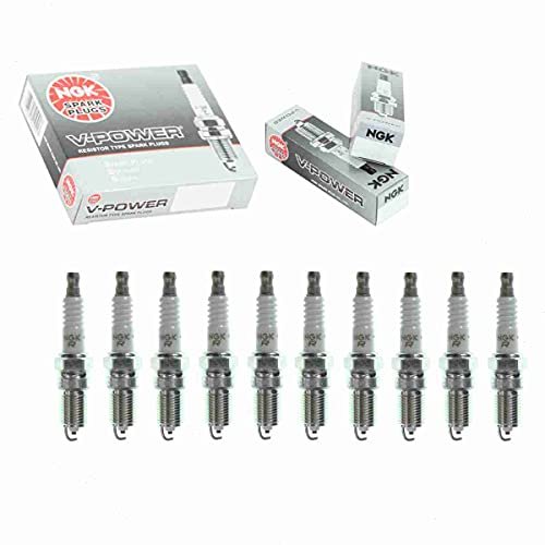 10 pc NGK V-Power Spark Plugs compatible with Ford...