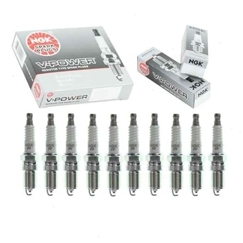 10 pc NGK V-Power Spark Plugs compatible with Ford F-250...