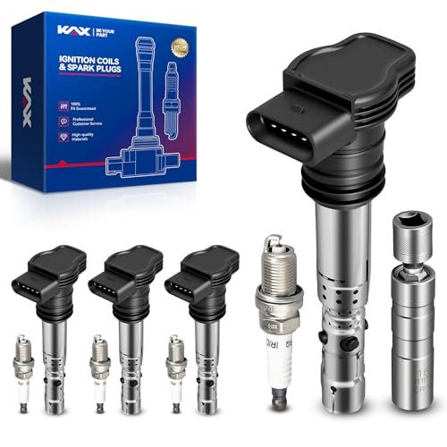 KAX Set of 4 UF580 Coils Pack & Iridium Spark...