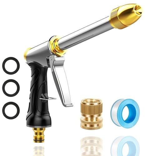 Heavy garden hose nozzle - adjustable spray mode...