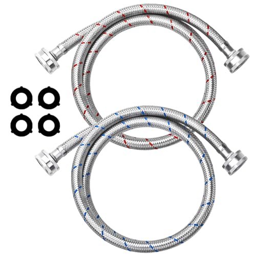 4Ft Stainless Steel Washing Machine Hose by Puxyblue for...