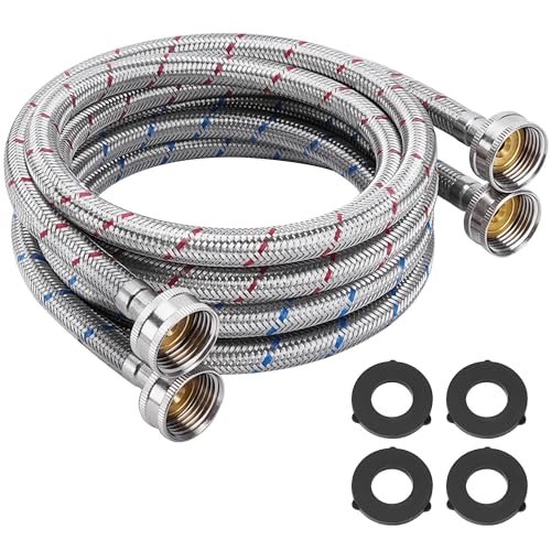 6FT Stainless Steel Washing Machine Hoses 3/4