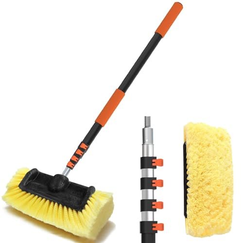 Buyplus 12FT Car Wash Brush with Long Handle, 12-Inch...