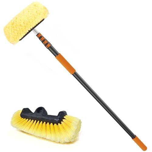 SISUPASSIE Car Wash Brush, 24FT Reach Telescopic Car Wash...