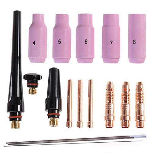 Alffun 17pcs welder TIG welding torch Collet Body nozzle...