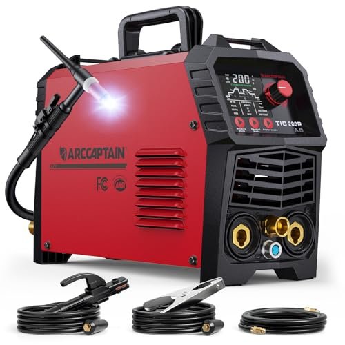 ARCCAPTAIN 2025 TIG Welder With Pulse 200Amp, DC 5 In...