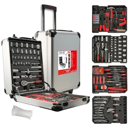515 PCS Aluminum Trolley Case Tool Set for Men, General...