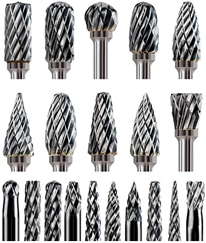 20 Pcs Carbide Burr Bits 1/8