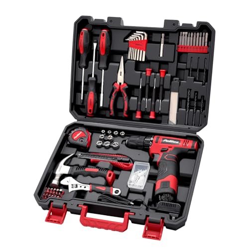 PULITUO Drill Set – Tool Set with 12V Pink Cordless...