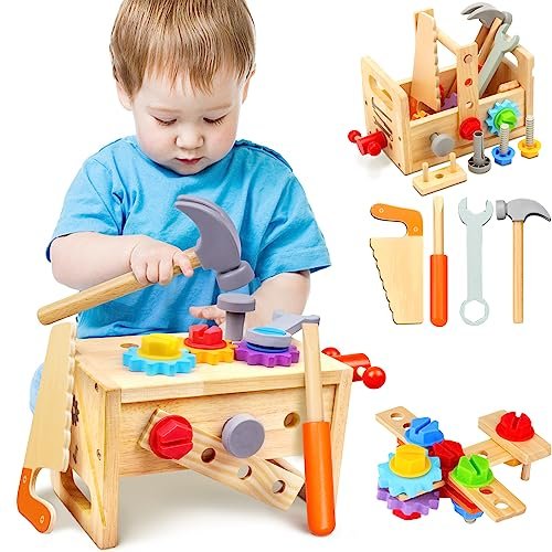 Mgtfbg Kids Tool Set - 29 PCS Wooden Toddler Tool...