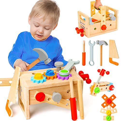 Wooden Tool Set for Kids 2 3 4 5 Year...