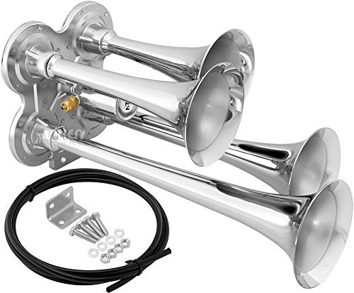 Vixen Horns Train Horn for Truck/Car. 4 Air Horn Chrome...