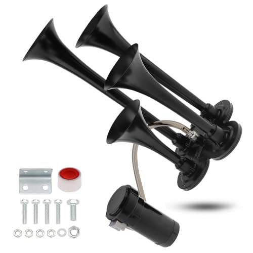 DriSentri Train Horns Kit, 4 Trumpet Air Horn Kit, 12V...