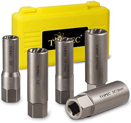 Topec 5-Piece Spiral Type Deep Extractor Set, Spark Plug...