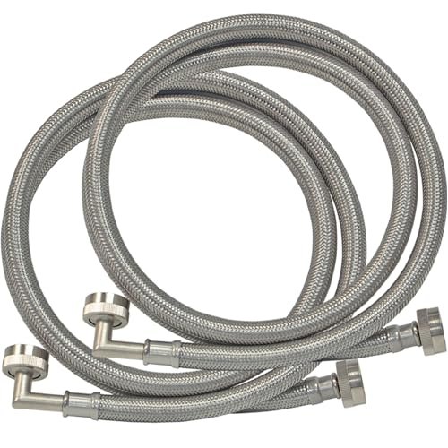 Eastman 6 ft Washing Machine Hose Connectors with Elbows,...