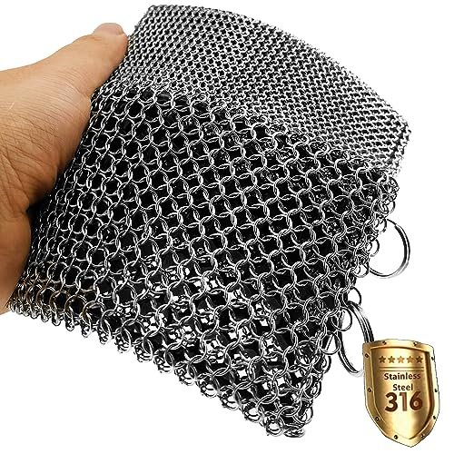 ERGONOW Cast Iron Chainmail Scrubber - Fine Ring - 316...