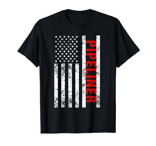 Mens Pipeliner American Flag Welder Pipeline T Shirt T-Shirt