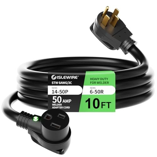 6 AWG Welder Extension Cord 10FT, NEMA 14-50P to 6-50R...