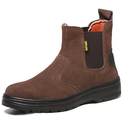GUBANGDUN Steel Toe Work Boots for Men Slip Resistant...