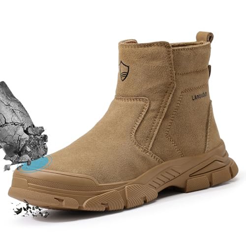 SFSDOUN Welding Boots for Men,Slip On Indestructible Steel...