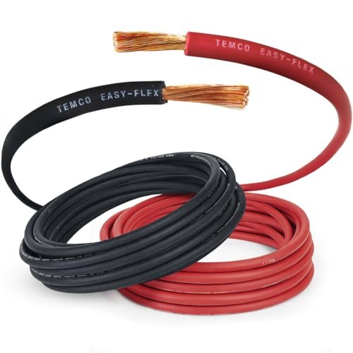 TEMCo 4 Gauge AWG 50 Ft Black + 50 Ft...