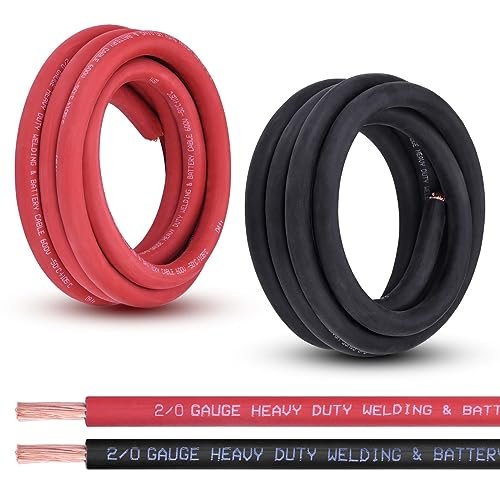 Shirbly 2/0 Gauge Battery Cable, 10FT Red + 10FT Black...