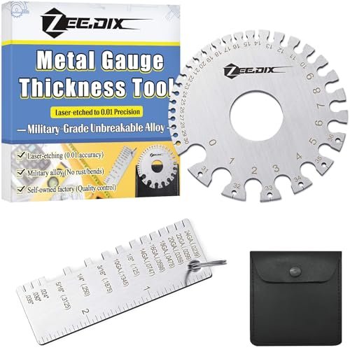 ZeeDix Wire Gauge Measuring Tool (2 Pcs) - Round Dual...
