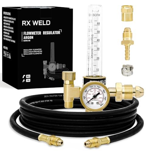 RX WELD Argon Regulator Flowmeter Gas Gauge for Mig Tig...