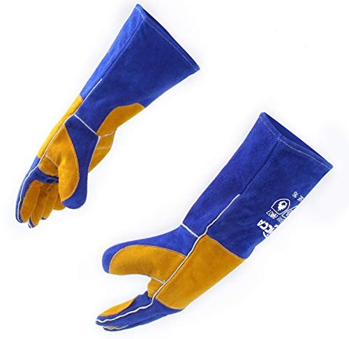 Welding Gloves Fire Heat Resistant: Blue 16IN 932℉ -...